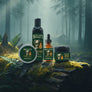 Skully's Ember Pine beard care product set on a white background