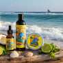 Skully's Limited Edition Shark Bait products including a bottle, a jar, and a dropper on a white background.