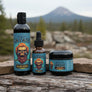 Skully's Savage beard care product set including wash, oil, and butter