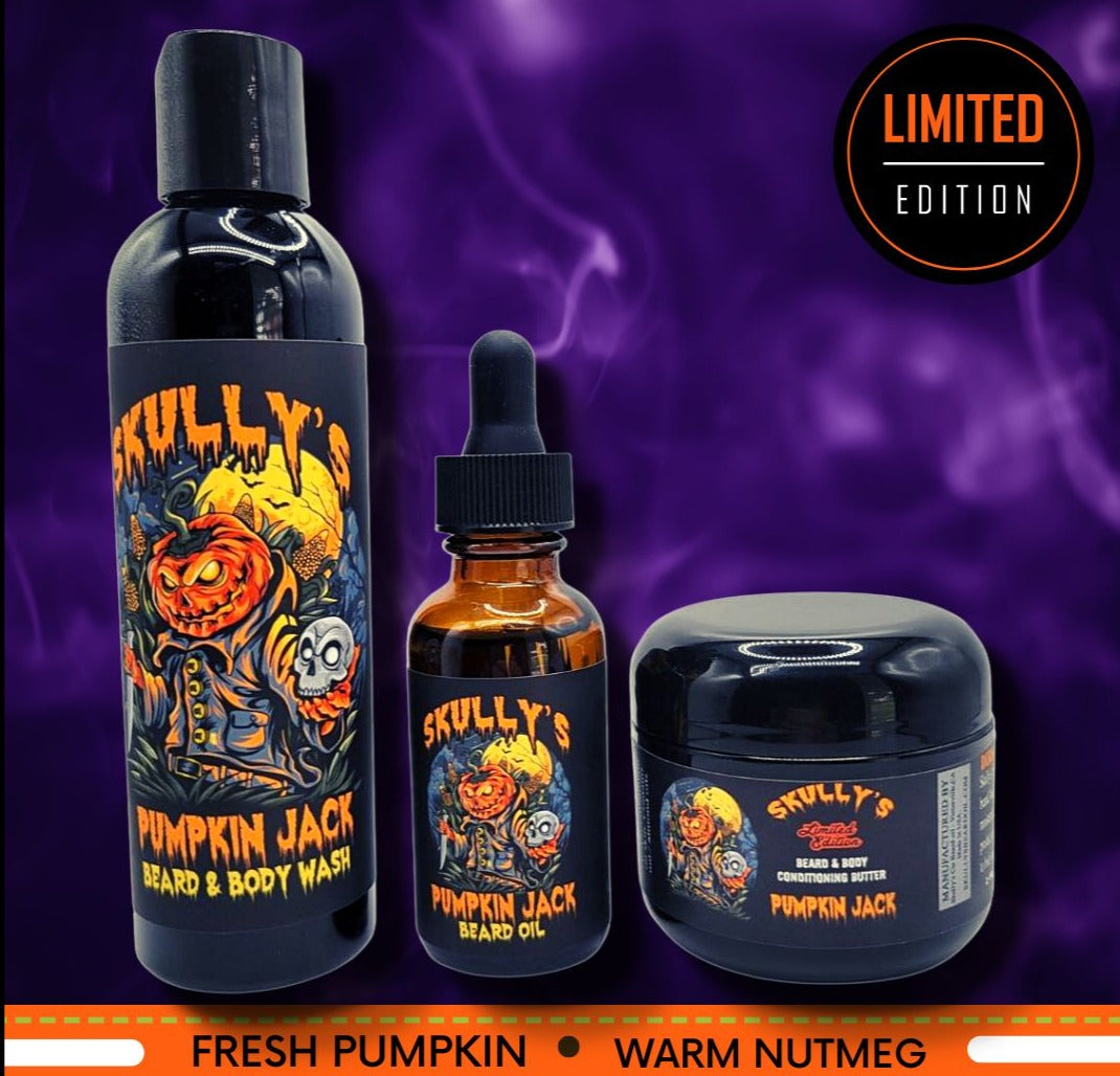 Pumpkin Jack Beard oil, Beard wash & Beard butter Combo Pack Skully's