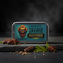 Skully's Savage Solid Cologne packaging with a skull and beard design on a teal background.