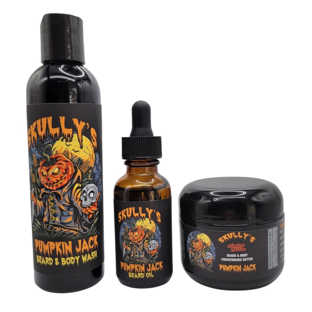 Pumpkin Jack Beard oil, Beard wash & Beard butter Combo Pack Skully's