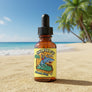 Skully's Shark Oil bottle with colorful label on a white background