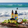 Skully's Limited Edition Shark Week hair care product set on a white background