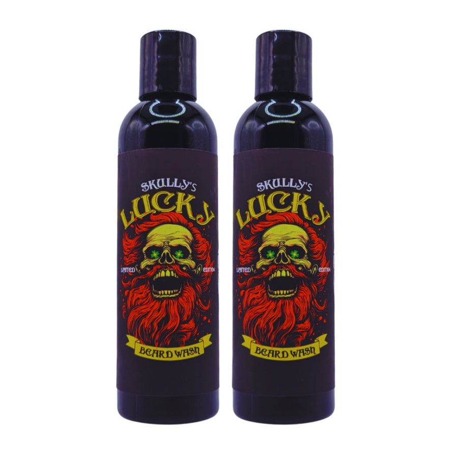 Lucky Seasonal Limited Edition Beard, Hair & Body Wash .4 oz - 2 Pack. redwood, amber, saffron, red grapefruit scented