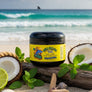 Skully's Beard & Body Conditioning Butter jar with yellow label and black lid on a white background