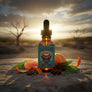Skully's Savage beard oil bottle on a white background