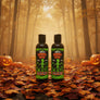 Two black bottles of Skully's Zombie Brew Limited Edition Beard Wash with bright green and orange labels, shown side-by-side on a white background.