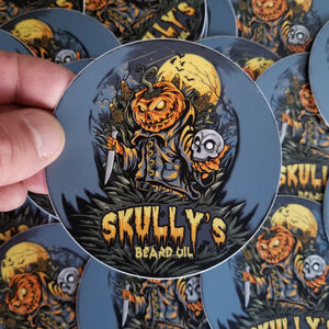 4" Pumpkin Head Limited Edition Vinyl Sticker , Halloween sticker by skullys beard oil