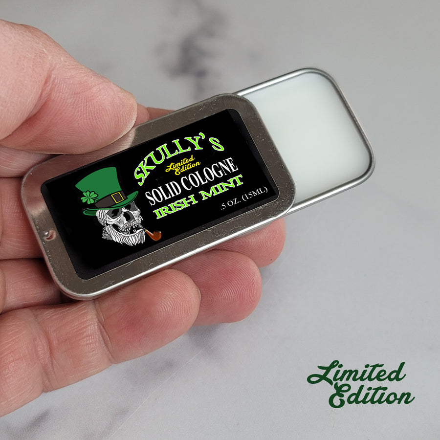 Irish Mint st patricks day chocolate and mint solid cologne by skullys beard oil