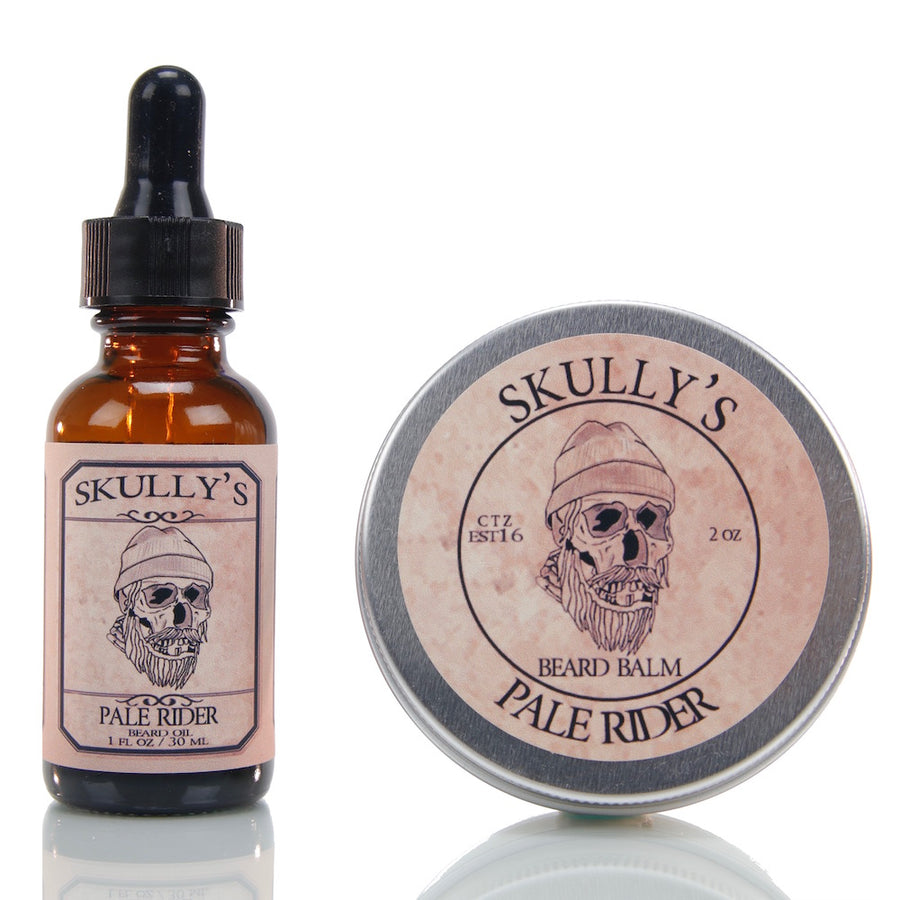Pale Rider unscented fragrance free beard oil and beard balm