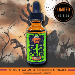 Zombie Brew Beard Oil (Seasonal Limited Edition) 1 oz. Tobacco & Bayleaf Beard Oil by Skullys Beard OIl