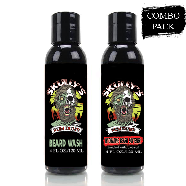 Rum dumb bay rum beard wash and hydrating beard conditioner by Skully's beard oil. The best beard oils for growth and thickness. Bears oil