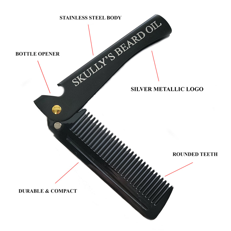 Folding Comb (Black Handle) & Solid Cologne combo pack