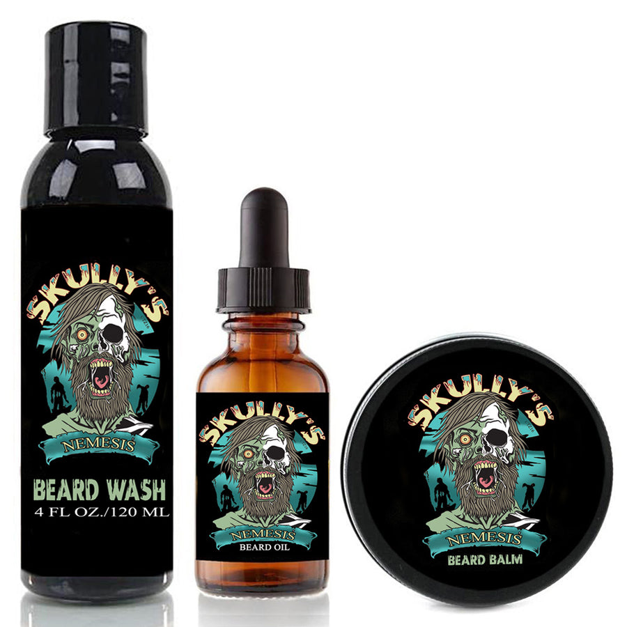 Nemesis Beard Oil, Beard Balm & Beard Wash Combo Pack (Beards Never Die Collection)