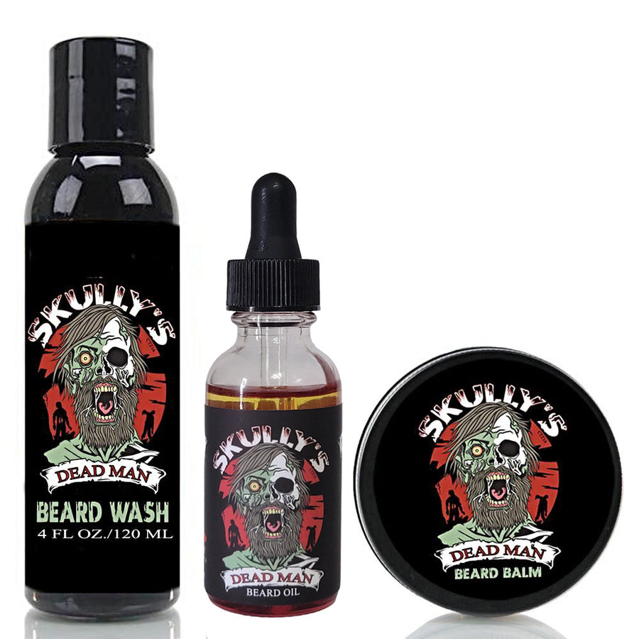 Dead Man Beard Oil, Beard Balm & Beard Wash Combo Pack (Beards Never Die Collection)