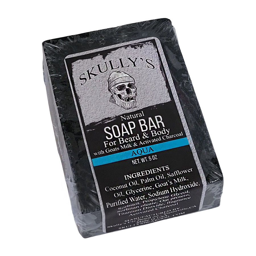Skully’s Aqua Beard & Body Activated Charcoal goats milk Bar Soap