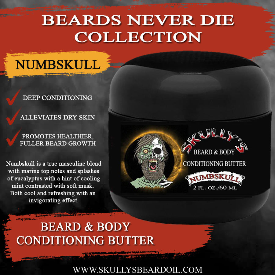Numbskull beard butter,  Beard & Body All In One Conditioning Butter 2 oz. , beard butter, bearded butter, butter beard by skullys ctz beard oil