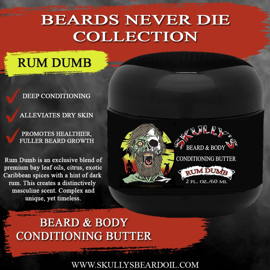 Rum Dumb beard butter,  Beard & Body All In One Conditioning Butter 2 oz. , beard butter, bearded butter, butter beard by skullys ctz beard oil